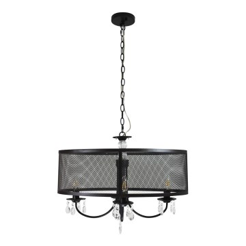 Kronleuchter an Kette BRESSO 4xE14/12W/230V schwarz