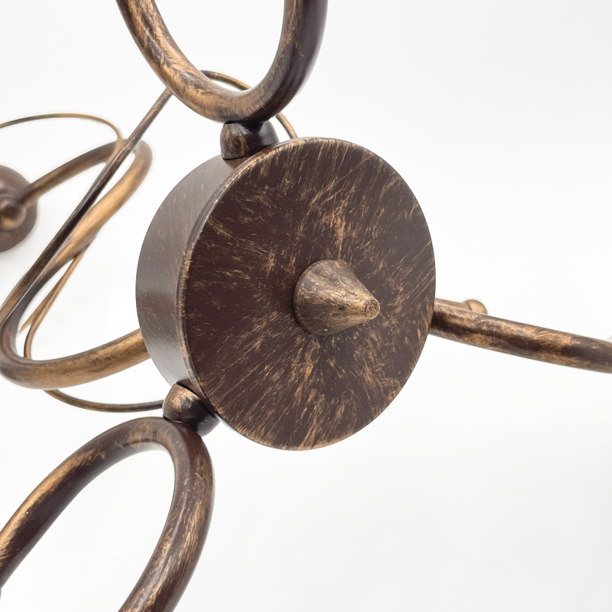 Kronleuchter an Kette COBRA 5xE27/60W/230V Bronze/Patina