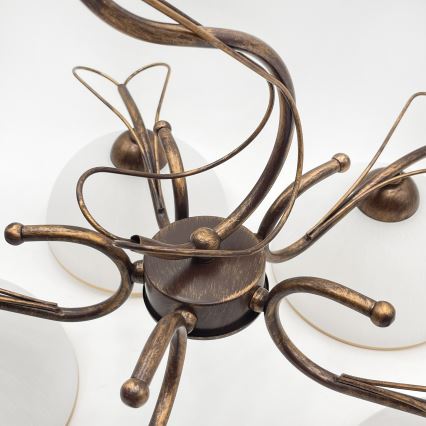 Kronleuchter an Kette COBRA 5xE27/60W/230V Bronze/Patina