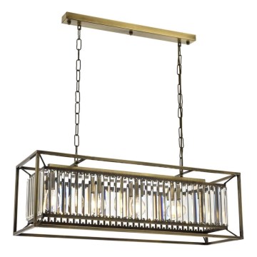 Kronleuchter an Kette CRYSTALLINE 4xE27/6W/230V bronzefarben