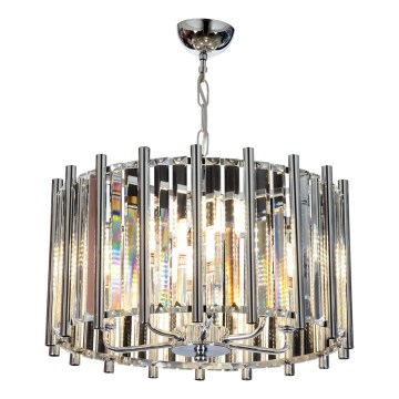 Kronleuchter an Kette CRYSTALLINE 6xE14/40W/230V glänzender Chrom