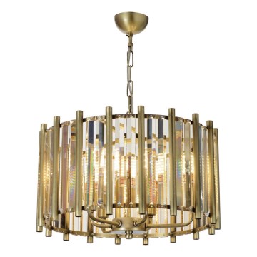 Kronleuchter an Kette CRYSTALLINE 6xE14/40W/230V Messing