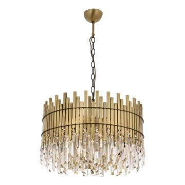 Kronleuchter an Kette CRYSTALLINE 8xE27/40W/230V Ø 60 cm Messing