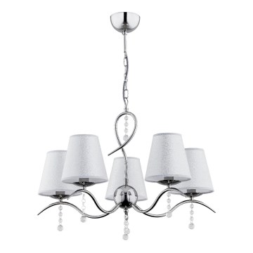 Kronleuchter an Kette DIVA 5xE14/10W/230V glänzendes Chrom