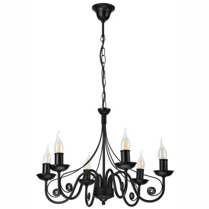 Kronleuchter an Kette DONATO 6xE14/40W/230V schwarz