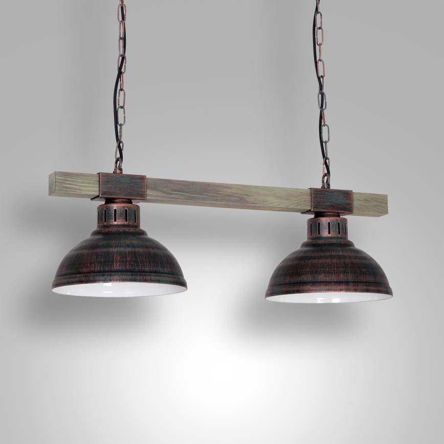 Kronleuchter an Kette HAKON 2xE27/60W/230V patiniert