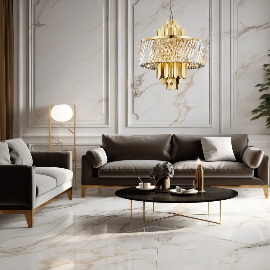 Kronleuchter an Kette MARGOT 9xE14/40W/230V d 55 cm golden