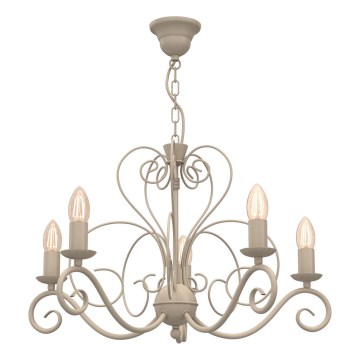 Kronleuchter an Kette MAURO 5xE14/15W/230V beige