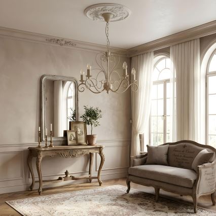 Kronleuchter an Kette MAURO 5xE14/15W/230V beige