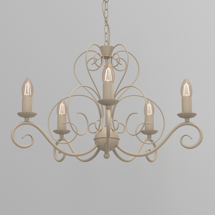 Kronleuchter an Kette MAURO 5xE14/15W/230V beige