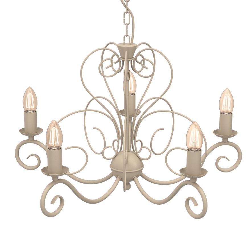 Kronleuchter an Kette MAURO 5xE14/15W/230V beige