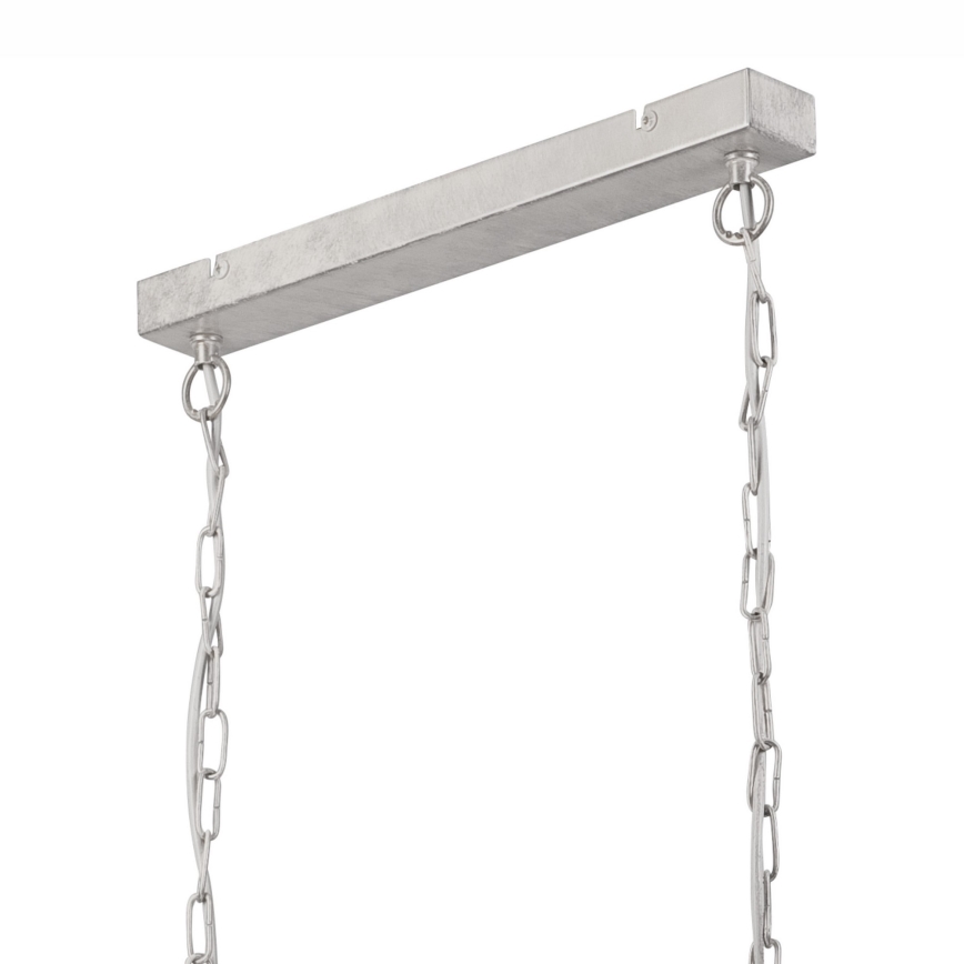 Kronleuchter an Kette NOEMI 2xE27/60W/230V, silber/weiß mit Patina