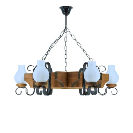 Kronleuchter an Kette QUEEN 6xE14/40W/230V Buche - FSC-zertifiziert