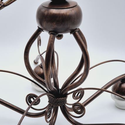 Kronleuchter an Kette RETRO II 5xE27/60W/230V Bronzepatina