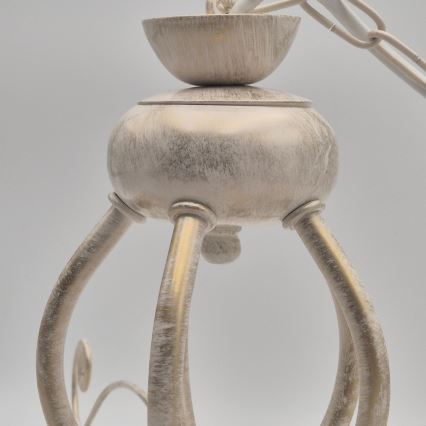 Kronleuchter an Kette RETRO II 5xE27/60W/230V weiße Patina