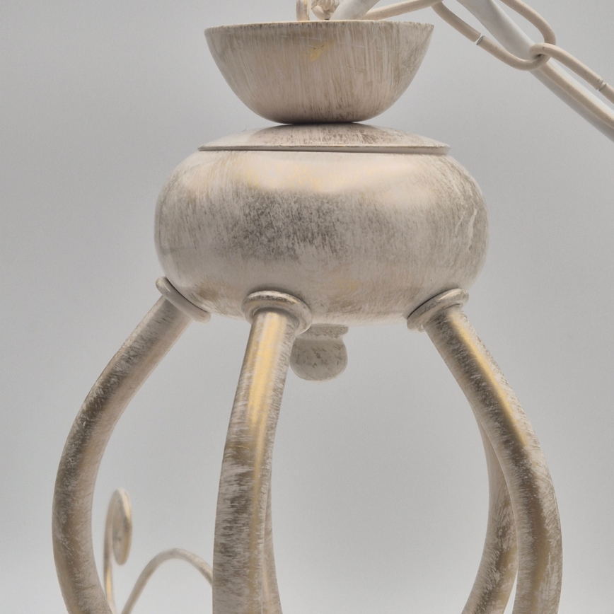 Kronleuchter an Kette RETRO II 5xE27/60W/230V weiße Patina