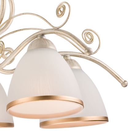 Kronleuchter an Kette RETRO II 5xE27/60W/230V weiße Patina