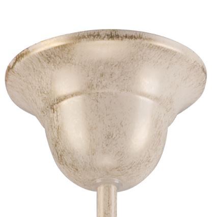 Kronleuchter an Kette RETRO II 5xE27/60W/230V weiße Patina