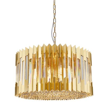 Kronleuchter an Kette RITZ 12xE14/40W/230V d 54 cm golden