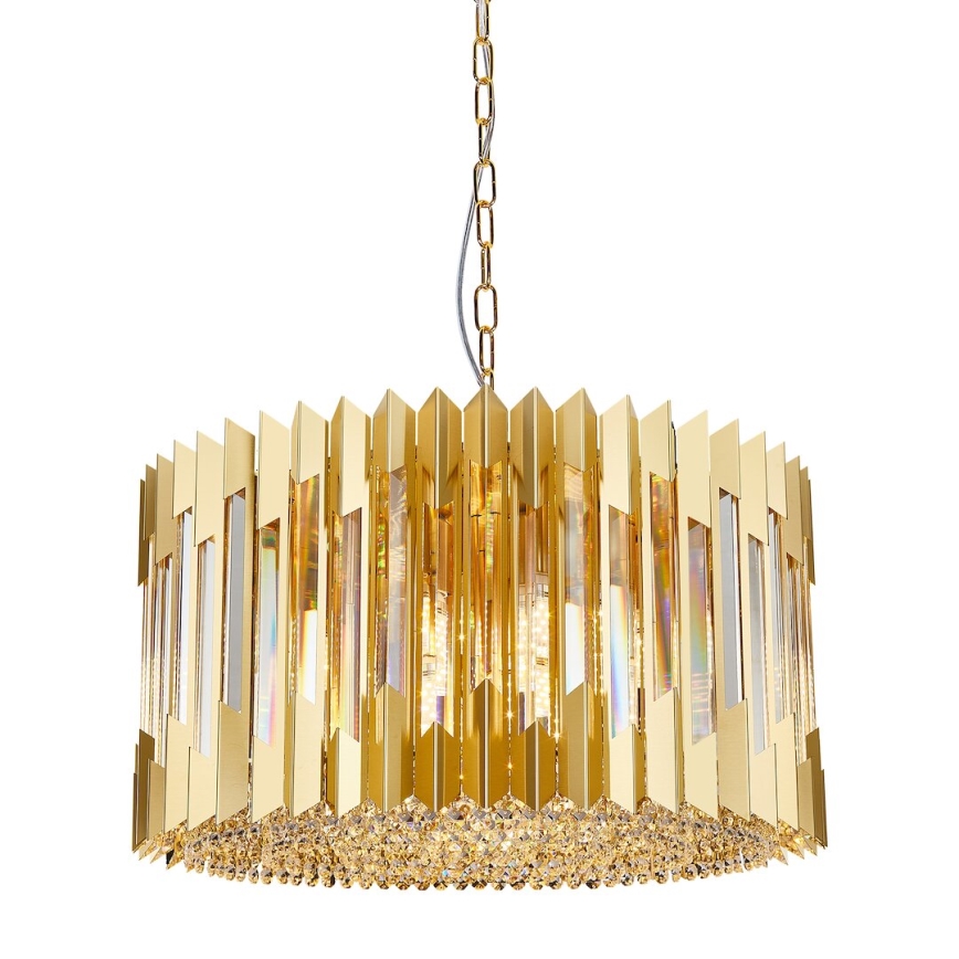 Kronleuchter an Kette RITZ 12xE14/40W/230V d 54 cm golden
