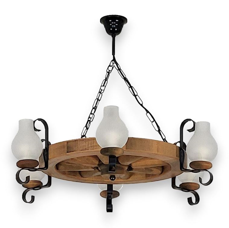 Kronleuchter an Kette ROATA 6xE14/40W/230V d 70 cm Buche - FSC-zertifiziert