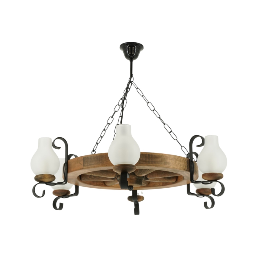 Kronleuchter an Kette ROATA 6xE14/40W/230V d 70 cm Buche - FSC-zertifiziert