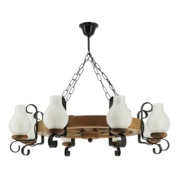 Kronleuchter an Kette ROATA 8xE14/40W/230V d 70 cm Buche - FSC-zertifiziert