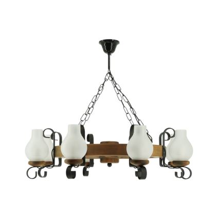 Kronleuchter an Kette ROATA 8xE14/40W/230V d 70 cm Buche - FSC-zertifiziert