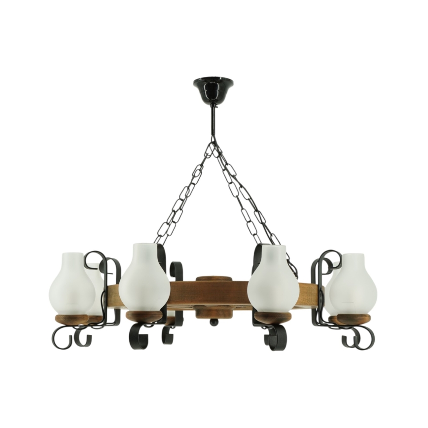 Kronleuchter an Kette ROATA 8xE14/40W/230V d 70 cm Buche - FSC-zertifiziert