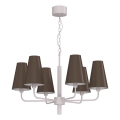 Kronleuchter an Kette TORTOLA 6xE14/15W/230V braun/creme