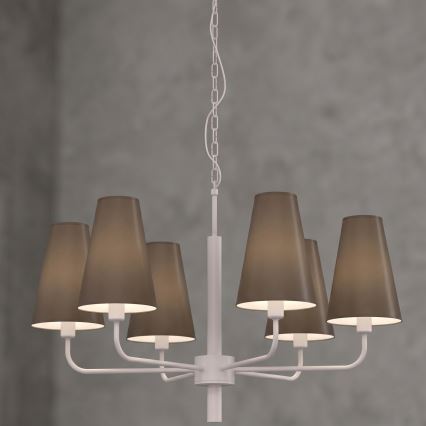Kronleuchter an Kette TORTOLA 6xE14/15W/230V braun/creme
