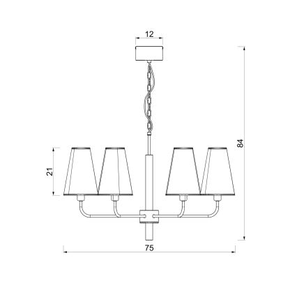 Kronleuchter an Kette TORTOLA 6xE14/15W/230V braun/creme