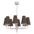 Kronleuchter an Kette TORTOLA 8xE14/15W/230V braun/creme