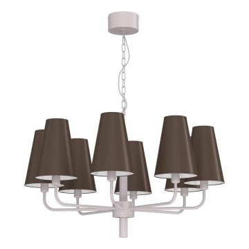 Kronleuchter an Kette TORTOLA 8xE14/15W/230V braun/creme