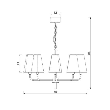 Kronleuchter an Kette TORTOLA 8xE14/15W/230V braun/creme