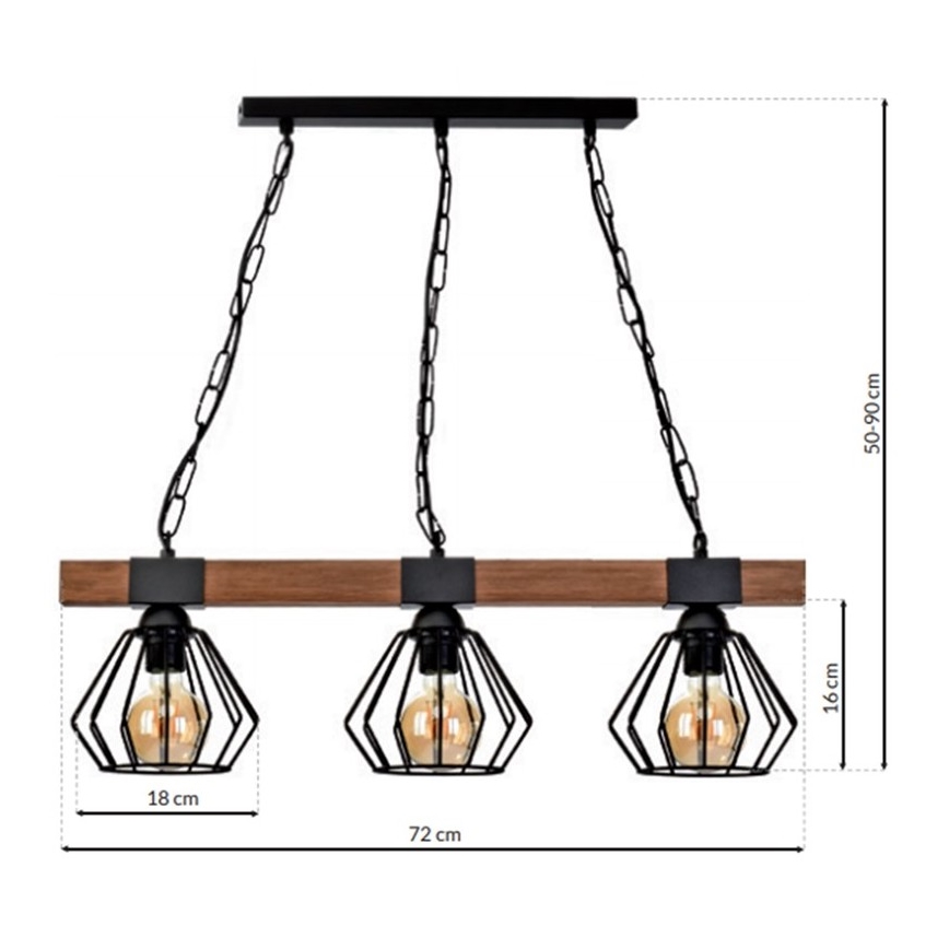 Kronleuchter an Kette ULF 3xE27/60W/230V