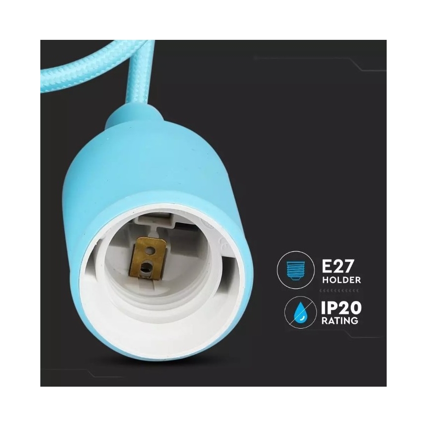 Kronleuchter an Schnur 1xE27/60W/230V blau