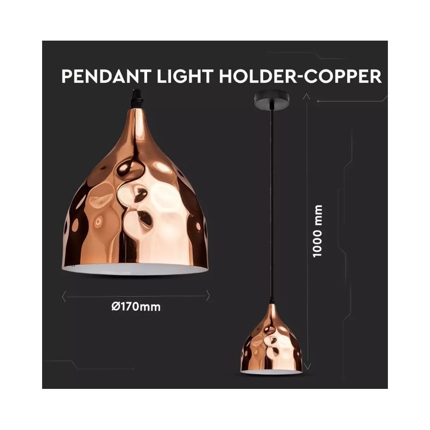 Kronleuchter an Schnur 1xE27/60W/230V rosegold