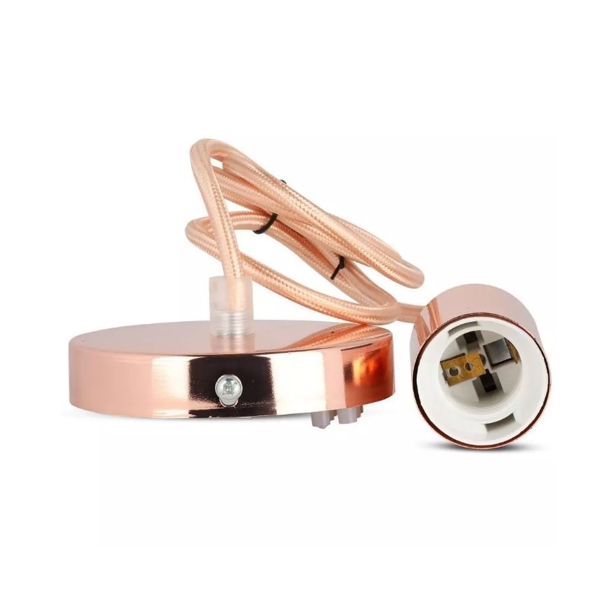 Kronleuchter an Schnur 1xE27/60W/230V rosegold