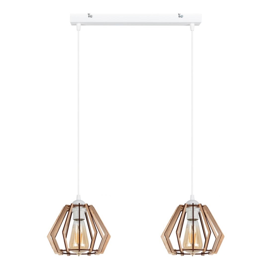 Kronleuchter an Schnur BERGO 2xE27/60W/230V weiß