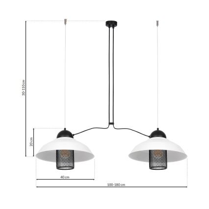 Kronleuchter an Schnur BJORN 2xE27/60W/230V