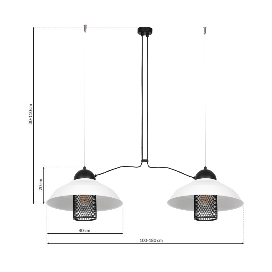 Kronleuchter an Schnur BJORN 2xE27/60W/230V