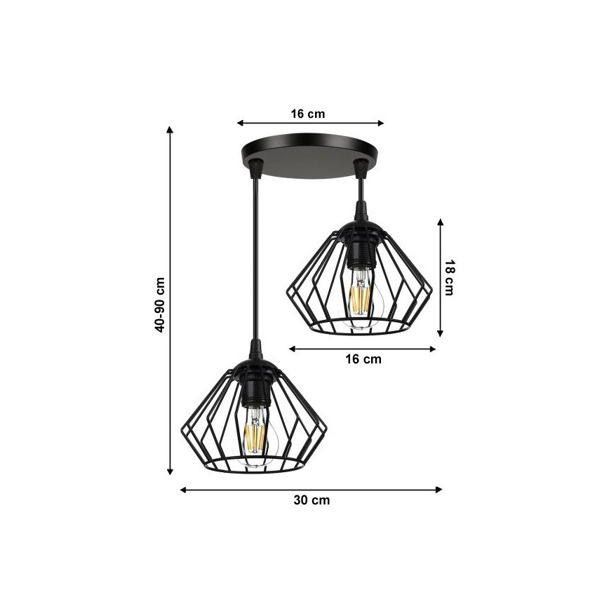 Kronleuchter an Schnur CEED 2xE27/60W/230V