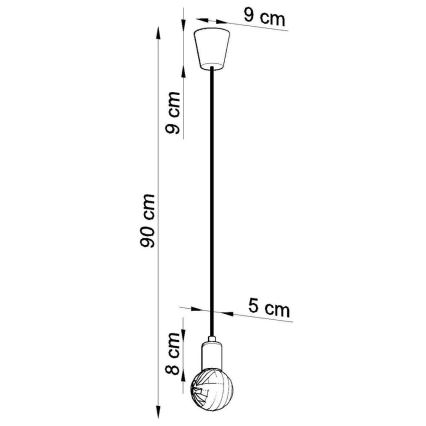 Kronleuchter an Schnur DIEGO 1xE27/60W/230V