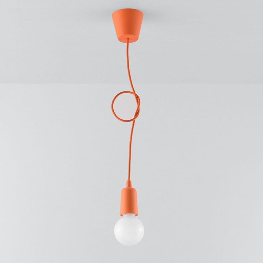 Kronleuchter an Schnur DIEGO 1xE27/60W/230V orange