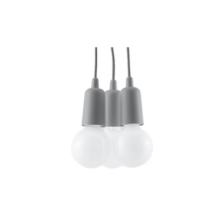 Kronleuchter an Schnur DIEGO 3xE27/60W/230V grau