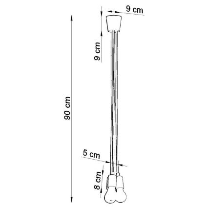 Kronleuchter an Schnur DIEGO 3xE27/60W/230V grün