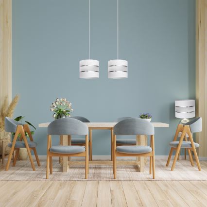 Kronleuchter an Schnur HELEN 2xE27/15W/230V weiß