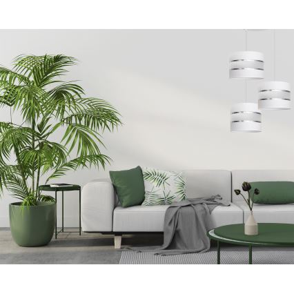 Kronleuchter an Schnur HELEN 3xE27/15W/230V weiß