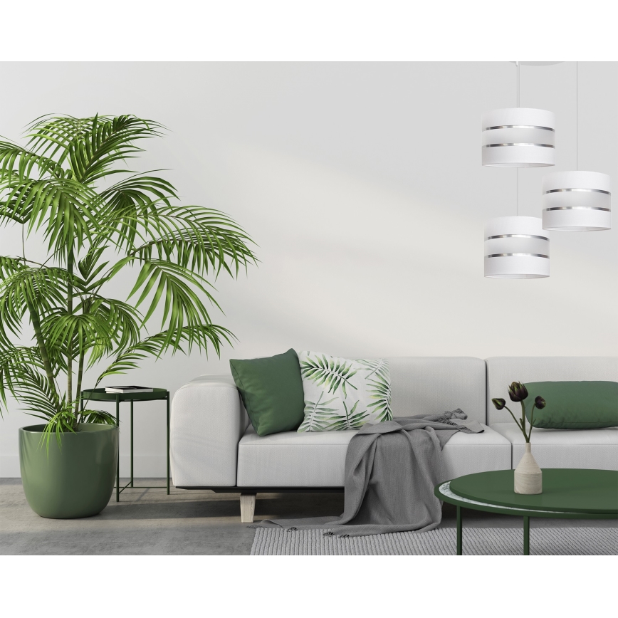Kronleuchter an Schnur HELEN 3xE27/15W/230V weiß
